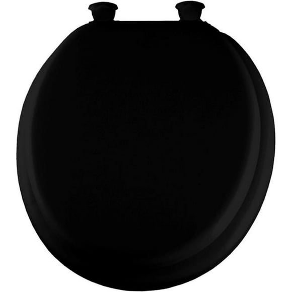 Siège de Toilette Rond Noir Doux, Noir