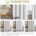 thumbnail image 4 of Linen Curtains 100% Blackout Curtains for Bedroom 84 inch Long Full Light Blocking Nature Linen Blended Window Curtains for Living Room Nickel Grommet (2 Panels, Heathered White), 4 of 7
