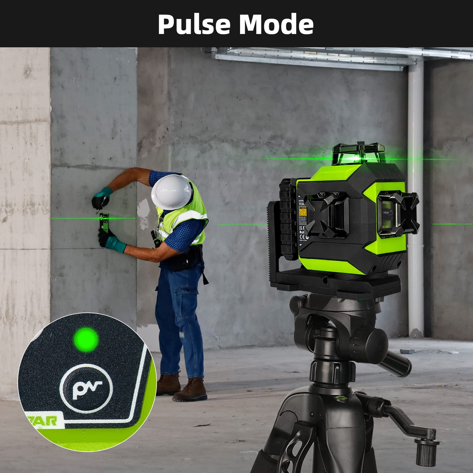 3D 12 Lines Self-Leveling Laser Level, 197Ft Green 3 x 360° Cross Line Laser Level Tools with 6600mAh Li-ion Battery, Magnetic Bracket and Laser Target Plate