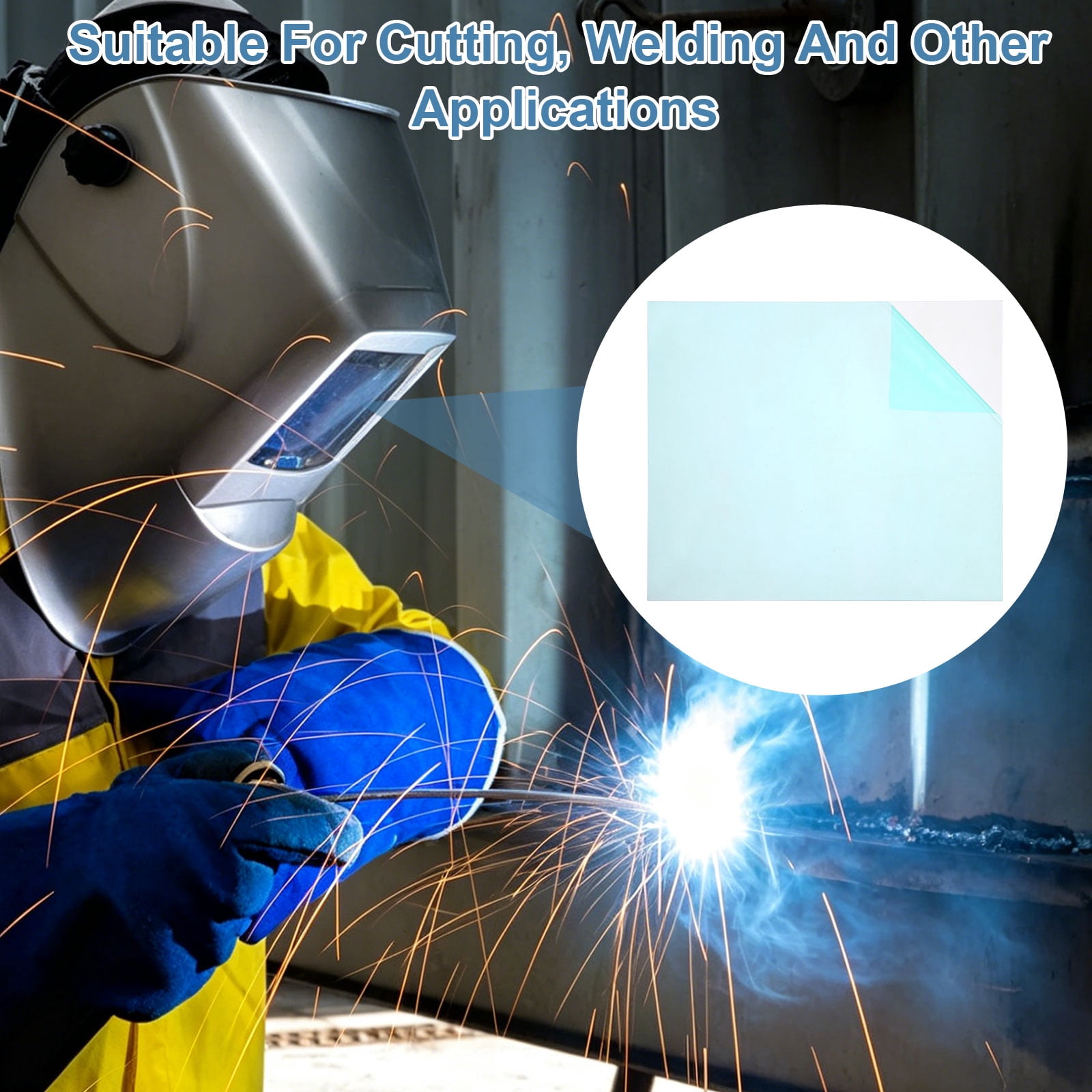Uxcell 5-1/4 x 4-1/2 Inch Welding Protection Lens, 24 Pcs Clear PC Lens Cover Replacement Welding Helmet Hood Transparent Protective Covers Right Angle