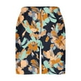 thumbnail image 3 of Chiccall Mens Hawaiian Shorts Topical Beach Graphic Lightweight Swim Trunks Big Summer Elastic Waist Drawstring Shorts with Pockets 5XL Yellow, 3 of 5