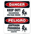 thumbnail image 1 of Keep Out Hazardous Voltage Inside Bilingual Sign, OSHA Danger Sign, 24x30 Aluminum, 1 of 1