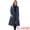 Navy Blue, variant on Women's Long Faux Suede Jacket Fall Winter Trench Coat with Pockets L Gray