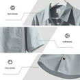 thumbnail image 6 of Dagugfen Tops for Men Button down Short Sleeve Loose Solid Color Work Travel Casual Tops with Pocket, 6 of 8