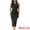 Black, variant on Unique Bargains Women's Sleeveless Crewneck Waist Cut Out Split Tank Ribbed Bodycon Dress S Army Green