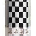 thumbnail image 6 of Black And White Color Blocks Sheer Curtains 2 Panels Set Plaid Abstract Modern Sheer Window Curtains Light Filtering Rod Pocket Voile Drapes for Bedroom Living Room 52"X84", 6 of 8