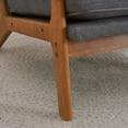 thumbnail image 6 of Tcbosik Mid-Century Modern Armchair w/ Waist Pillow, Accent Single Lounge Chair with Linen Upholstery and Solid Wood Frame, for Living Room, Study & Balcony, Easy Assembly, Dark Gray, 6 of 10
