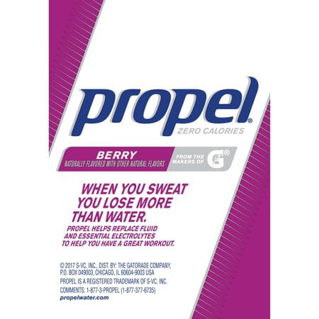 (12 Pack) Propel Powder Packets Berry With Electrolytes, Vitamins and No Sugar, 10 (Best Sugar For Water Kefir)