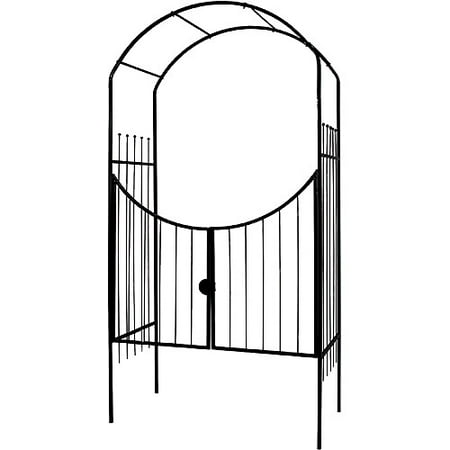 Gardman Savannah Steel Garden Arch With Gate Black