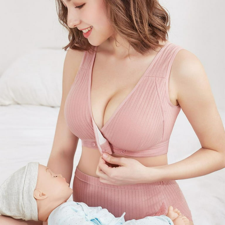 Women's Maternity Breastfeeding Bra Overnight Nursing Wide Band Shoulder  Straps Sleep Bra Plus Size