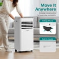 thumbnail image 5 of SereneLife 10000 BTU Portable Air Conditioner - 3-in-1 Portable AC Unit for Bedroom Up to 300 Sq.Ft, 24H Timer, Remote Control, Sleep Mode, Wheels, with Window Mount Kit, White, 5 of 8