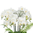 thumbnail image 5 of Vanity Art Faux Phalaenopsis Orchid Floral Arrangement in Ceramics Vase | 12 Stems 25.2" Artificial Real Touch Silk Orchids in Gold Ceramic Pot for Home Office Decoration, MLTAO-1070JS, 5 of 7