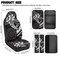 thumbnail image 7 of Xoenoiee Polynesia Plumeria Pattern 5PCS Car Seat Cover Full Set, PU Leather Universal Auto Front Seat Cover Safety Belt Pads Center Console Pad, Car Interior Accessories for Most Vehicle, 7 of 7