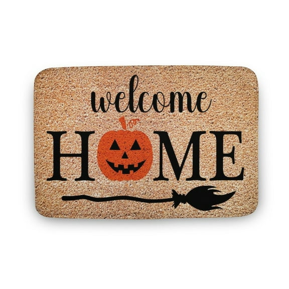 Halloween Welcome Home Pumpkin Door Mat, Lantern Doormat Welcome Mat, Halloween Decor , Funny Door Mat , Home Doormat , Welcome Mat,Indoor Doormat,Front Back Door Mat 16”x24”