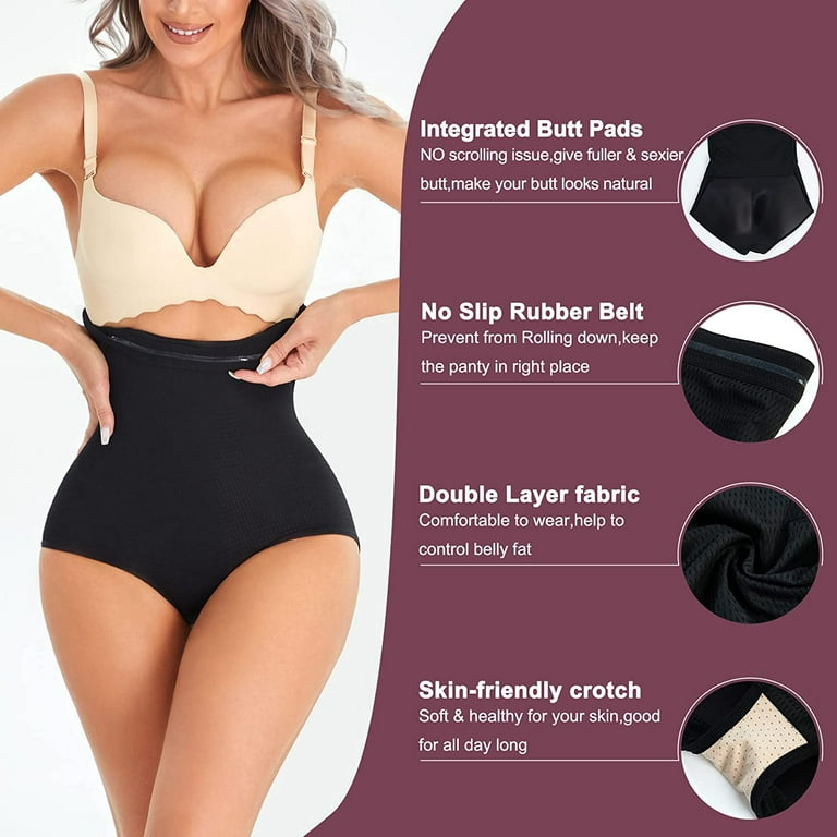 Gotoly Womens High Waist Trainer Hip Enhancer Body Shaper Short Shapewear  Tummy Control Panties Padded Butt Lifter Panty (Black 3X-Large) 