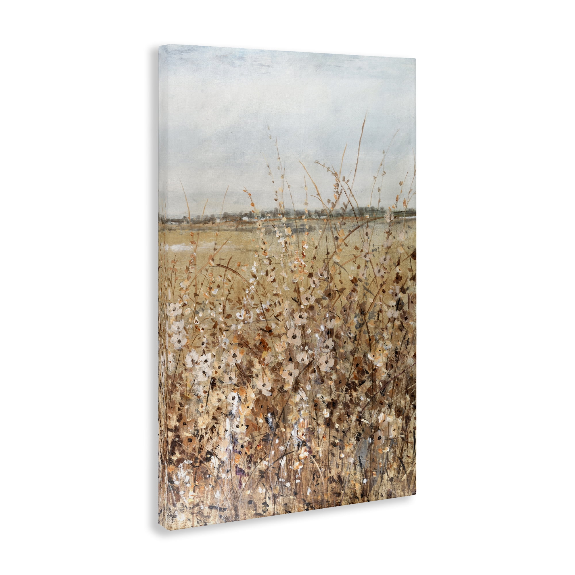 Stupell Industries View Through Meadow Flowers Landscape & Nature Painting Wrapped Canvas Art Print Wall Art, 30 x 45
