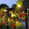 thumbnail image 2 of Solar Powered Rose String Lights Waterproof 6.6Ft 20 LED Fairy Lights Artificial Flower Floral Garland Light Decorations Garden Patio Fence Yard Outdoor, 2 of 3