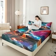 thumbnail image 4 of Castle Fairy Racing Car Twin Sheet Sets for Female Men,Speed Race Car Bedding, 4 of 7