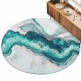 thumbnail image 2 of Large Round Rug 8Ft, Turquoise Marble Non-Slip Washable Circle Rugs Carpet, Luxury Modern Abstract Texture Art Indoor Outdoor Rug Floor Mats Throw Runner for Bedroom Living Room Bathroom, 2 of 8