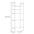 thumbnail image 3 of 3-Tier Over-Toilet Storage Rack with Hooks, Iron Frame for Bathroom Essentials, White, 3 of 9