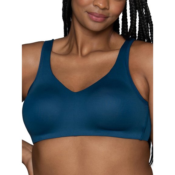 Women's Vanity Fair 72204 Beyond Comfort Simple Sizing Wirefree Bra (Endless Blue XL)