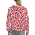 thumbnail image 7 of Fotbe Cartoon Strawberry Pattern Womens Long Sleeve Hoodie, Pullover Hooded Sweatshirt, Kangaroo Pocket Hoodie with Eye-catching Drawstrings-Large, 7 of 7