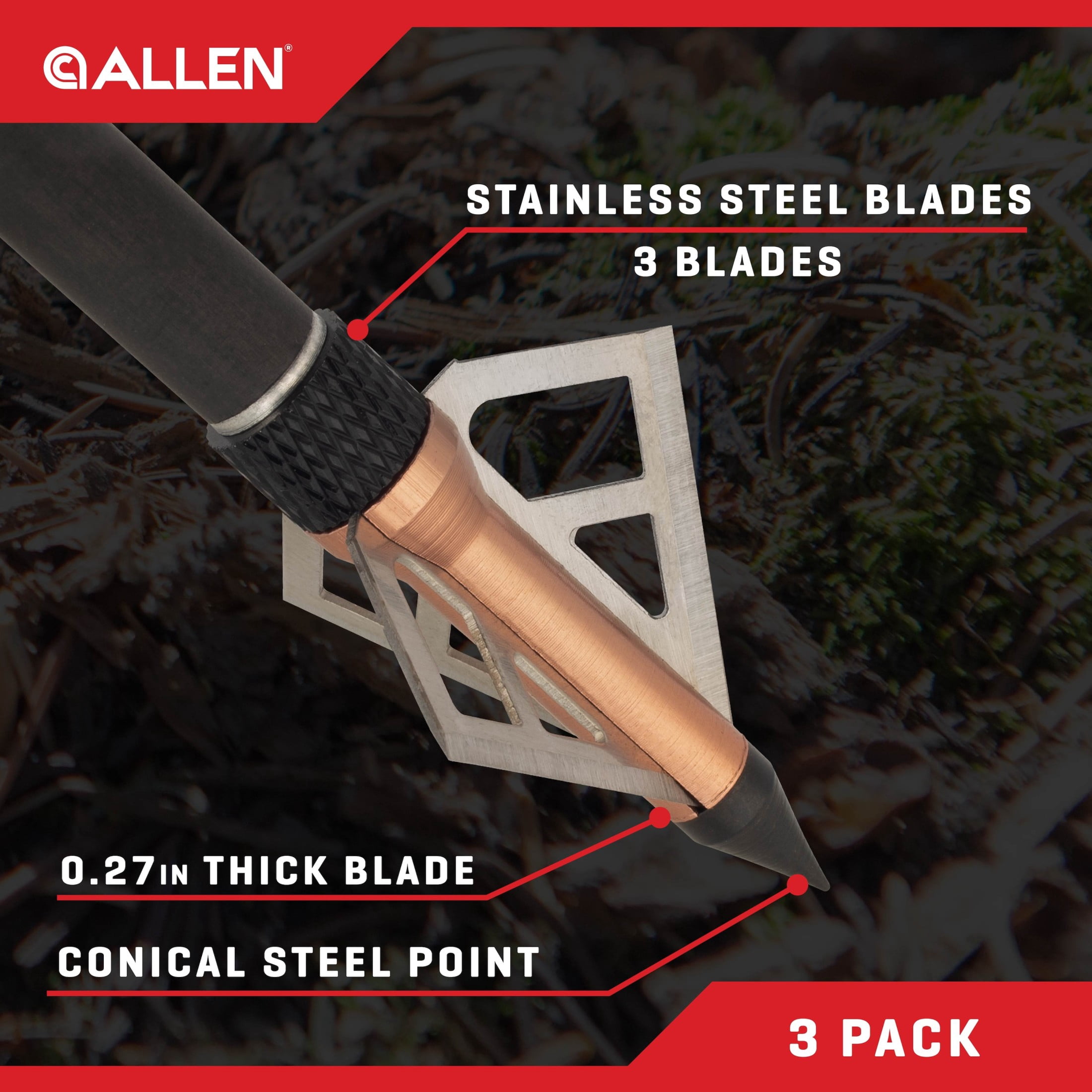 (2 pack) Allen Company Lightning XST Archery Broadheads, Aluminum and Steel, 3-Pack, 100-Grains