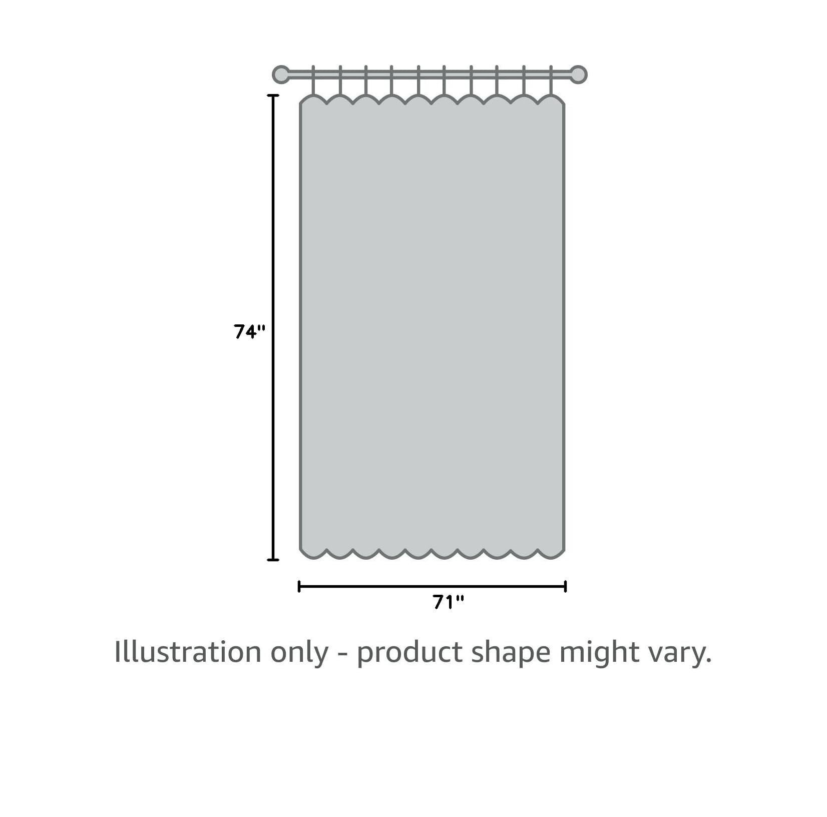 No Hook Shower Curtain Or Liner - 8g Heavy Duty Grid Bathroom Hooks Required  Waterproof Plastic & Pvc Free Standard Size 71 X 74 Square