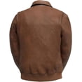 thumbnail image 2 of First Mfg Co - Moto Bomber - Mens Motorcycle Biker Jacket - Leather - Brown - 2X Large, 2 of 5