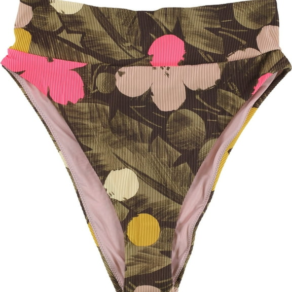 American Eagle Womens Cheeky Floral Bikini Swim Bottom, Brown, X-Small