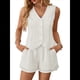 thumbnail image 1 of Conjuntos de 2 Piezas para Mujer: Chaleco, Pantalones Cortos, Pantalones Anchos, Conjuntos Casuales Elegantes. XL, 1 of 10