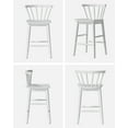 thumbnail image 2 of EYYTHUNG Farmhouse Wooden Barstool Set of 2, 24-Inch Counter Height Stools with Ergonomic Curved Back & Solid Wood Base, Rustic Kitchen Bar Chair, White, 2 of 8