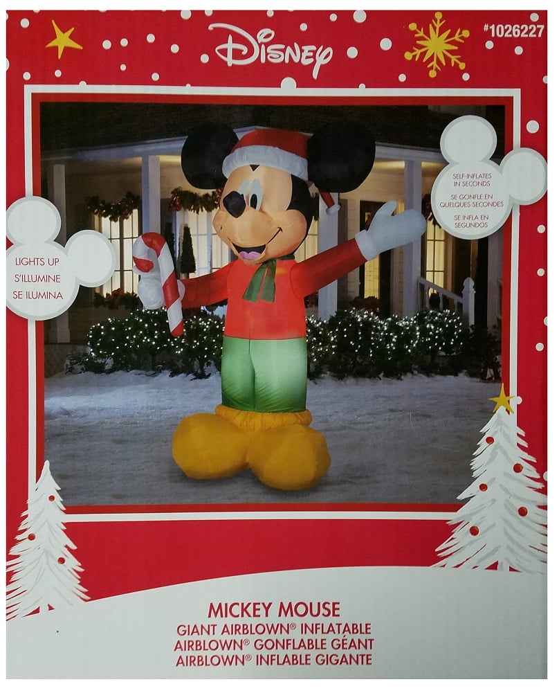 Gemmy 9ft Mickey Mouse Holding popular Candy Cane Christmas Inflatable Light Up