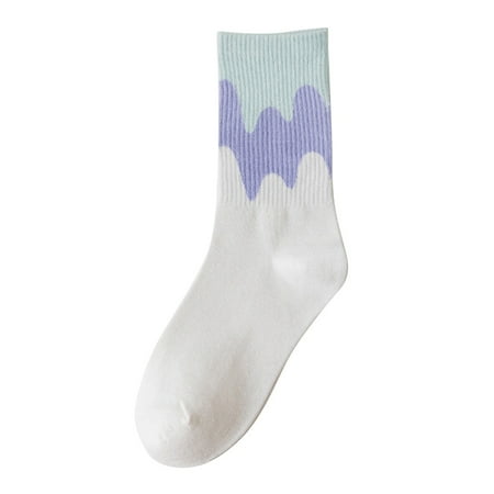 

Baocc accessories Women Autumn And Winter Socks In The Tube Socks Street Wave Striped Print Socks Socks B