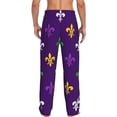 thumbnail image 3 of Fotbe Men'S Purple Mardi Grasclassic Pajama Pants With Elastic Waist And Drawstring Pockets，Pajama Pants Mens Lounge Pants Super Soft, 3 of 9