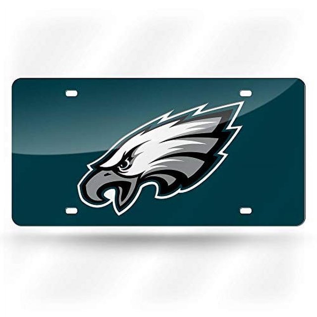 Placa de matrícula de metal Rico Industries Philadelphia Eagles verde, 6 x 12
