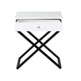 thumbnail image 3 of 23" White End Table with Drawer and Metal Base / Glass Top Feature / Living Area, 3 of 3