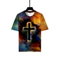 thumbnail image 6 of 2026 ! under $5 JINMGG Mens Tops under $5,Men's Unisex Daily T Shirt 3D Print Graphic Prints Cross Print Short Sleeve Tops Casual Blouse,Purple XXL, 6 of 9