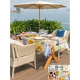 thumbnail image 5 of Outdoor Tablecloths with Umbrella Hole & Zipper, Spring Dog Tablecloth Rectangle 60x84 Inch, Retro Watercolor Botanical Floral Sunflower Waterproof Table Cloth, Patio/Pool/Picnic Table Covers, 5 of 8