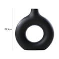 thumbnail image 3 of Jarrones De Flores Jarrones de mesa de centro huecos de maceta de cerámica para decoración de escritorio (negro L) Wdftyju Libre de BPA, 3 of 3