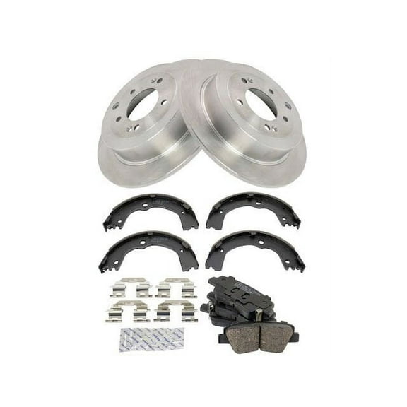 Rear Brake Pad Rotor and Parking Brake Kit - Compatible with 2017 - 2019 Kia Sportage 2018