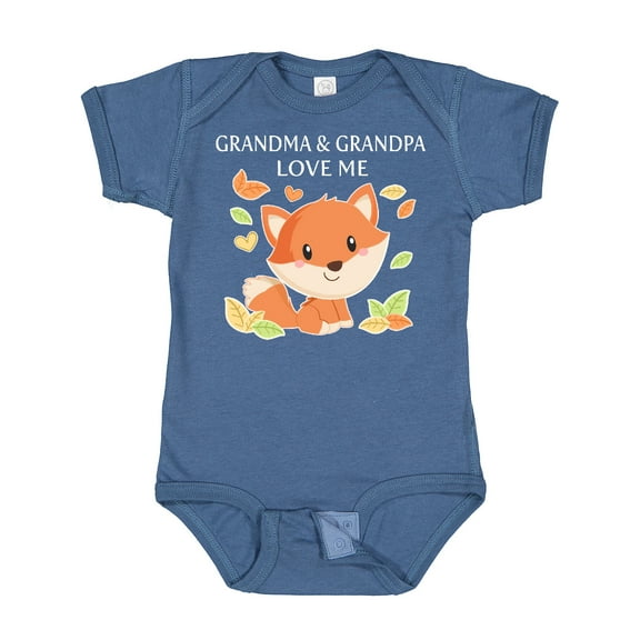 Inktastic Grandma and Grandpa Love Me Little Fox Boys or Girls Baby Bodysuit