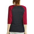 thumbnail image 3 of Sofra/Cottonbell Women Jersey Raglan 3/4 Sleeve Baseball Tee Shirts Top, 3 of 3