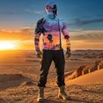 thumbnail image 6 of Men's UPF 50+ Sun Hoodie Long Sleeve Hooded Fishing Shirt Palm & Ocean Scenic Pullover Cooling Ice Silk Breathable Quick-Dry Moisture Wicking 4-Way Stretch for Commute Fishing Hiking Purple L, 6 of 7