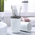 thumbnail image 4 of 3 In 1 Portable Travel Toothbrush Covers, Rigid Plastic Toothbrush Organizer for Travel, Business, Home, Camping, School Supplies - White, 4 of 7