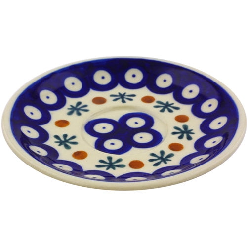 Polish Pottery 4¾-inch Saucer (Mosquito Theme) Hand Painted in Boleslawiec, Poland   Certificate of Authenticity