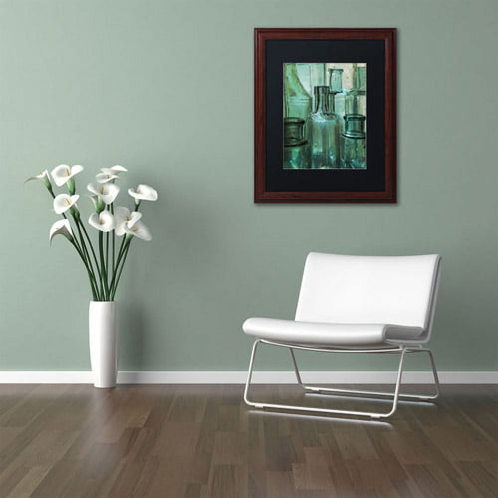 Trademark Fine Art "Antique Bottles" Canvas Art by Patty Tuggle, Black Matte, Wood Frame