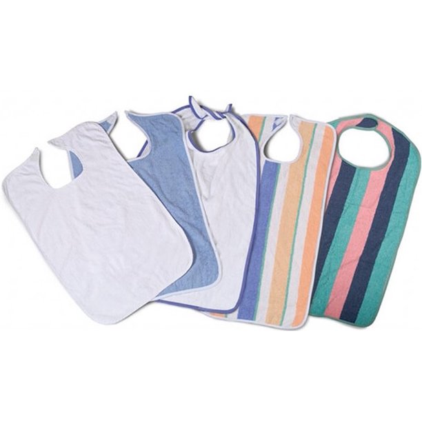6 Pack Adult Bibs For Eating, Machine Washable Reusable Clothing