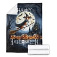 thumbnail image 2 of Happy Halloween Basenji Witch Pumpkins Bats Cozy Fleece Blanket African Barkless Dog Lover Warm Soft Throw Blanket - 13012, 2 of 5