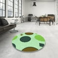 thumbnail image 4 of Ahgly Company Machine Washable Indoor Round Transitional Light Green Area Rugs, 4' Round, 4 of 7